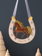 Подкова-оберег «Удачи», панно на стену, 10.5×10.5×0.05 см, эмаль, стразы - Фото 2