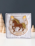 Подкова-оберег «Удачи», панно на стену, 10.5×10.5×0.05 см, эмаль, стразы - Фото 5