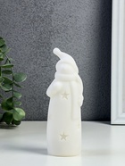 Фигурка светящаяся RISALUX «Снеговик в колпаке», LED-ночник, 3×AG10, белый, 4.8×4.8×15 см - Фото 2