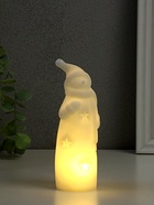 Фигурка светящаяся RISALUX «Снеговик в колпаке», LED-ночник, 3×AG10, белый, 4.8×4.8×15 см - Фото 4