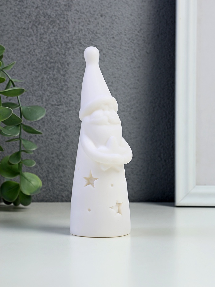 Фигурка светящаяся RISALUX «Дед Мороз со звездой», LED-ночник, 3×AG10, белый, 4.8×4.8×15 см - Фото 1