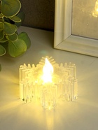 Светодиодная свеча LED RISALUX «Снежинка», ночник, 3×LR1130, прозрачный, 7×7×4.5 см - Фото 2