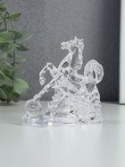 Фигурка светящаяся RISALUX «Конь на монетах», LED-ночник, RGB, 3×LR1130, прозрачный, 10×4.5×9.5 см - фото 116481332