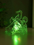 Фигурка светящаяся RISALUX «Конь на монетах», LED-ночник, RGB, 3×LR1130, прозрачный, 10×4.5×9.5 см - фото 6587187