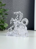 Фигурка светящаяся RISALUX «Конь на монетах», LED-ночник, RGB, 3×LR1130, прозрачный, 10×4.5×9.5 см - фото 6587179