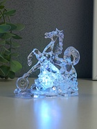 Фигурка светящаяся RISALUX «Конь на монетах», LED-ночник, RGB, 3×LR1130, прозрачный, 10×4.5×9.5 см - фото 6587180