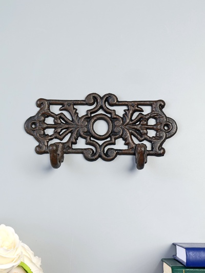 Настенные крючки декоративные «Растительный узор», ключница чугун, 19.5×5×9.5 см