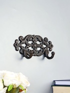 Настенные крючки декоративные «Цветочный узор», ключница чугун, 19×5×9.5 см - Фото 2