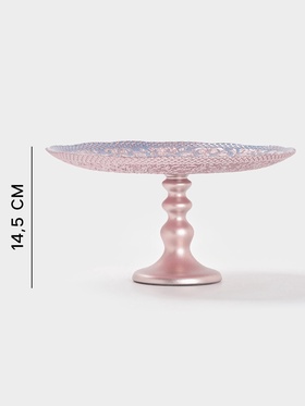 Блюдо сервировочное «ЭЛЕОНОРА БРОНЗА», d=28 см, стекло, голубое, розовое