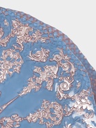 Фруктовница «ЭЛЕОНОРА БРОНЗА», d=21/28 см, стекло, голубая, розовая - Фото 3