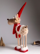 Интерьерная кукла текстильная «Золотой лосик в красном колпаке», 26×15×60 см - Фото 2