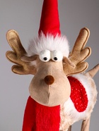 Интерьерная кукла текстильная «Золотой лосик в красном колпаке», 26×15×60 см - Фото 5