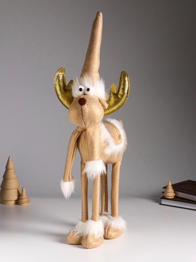 Интерьерная кукла текстильная «Лось - золотые рога», 22×12×48 см