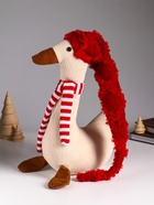 Интерьерная кукла текстильная «Гусь в длинном колпаке и полосатом шарфе», 28×11×70 см - Фото 1