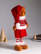 Интерьерная кукла текстильная «Медведица в зимнем наряде и колпаке», 14×8.5×45 см - Фото 2