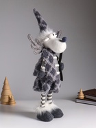 Интерьерная кукла текстильная «Лосиха в сером наряде, с лыжами», 14×12×45 см - Фото 2