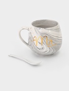 Парные кружки «MR и MS», набор 2 шт., 300 мл, с ложкой, керамика, серый, розовый - Фото 4