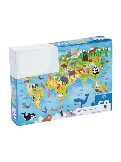 УЦЕНКА Пазл «Животные мира», 60 элементов