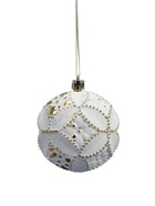 Ёлочные шары новогодние «Вестон», набор 6 шт., d=8 см, винтаж, бело-золотой - Фото 4