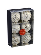 Ёлочные шары новогодние «Вестон», набор 6 шт., d=8 см, винтаж, бело-золотой - Фото 6