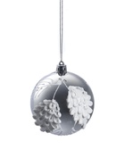 Ёлочные шары новогодние «Ловель», набор 6 шт., d=8 см, серебро - Фото 3