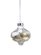 Ёлочные шары новогодние «Мелвин», набор 6 шт., d=8 см, прозрачный/бело-золотой - Фото 3