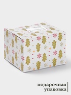 Кружка новогодняя «Снеговик», 300 мл, керамика, красная - Фото 3