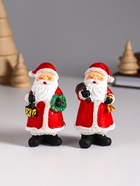 Фигурка полистоун «Дедушка Мороз в красном с колокольчиком или фонарём», 4.8×3.5×8.7 см, МИКС - Фото 1