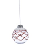 Ёлочные шары новогодние «Лирой», набор 6 шт., d=8 см, красно-белый - Фото 3