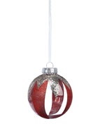 Ёлочные шары новогодние «Мелвин», набор 6 шт., d=8 см, прозрачный/красно-белый - Фото 4