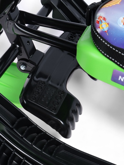 Снегокат Snowpatrol с пришельцами, со спинкой, чёрный, зелёный, СНД2/П2 Nika