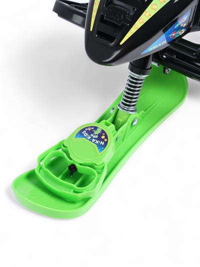 Снегокат Snowpatrol с пришельцами, со спинкой, чёрный, зелёный, СНД2/П2 Nika