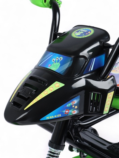 Снегокат Snowpatrol с пришельцами, со спинкой, чёрный, зелёный, СНД2/П2 Nika