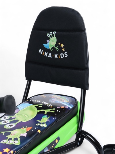 Снегокат Snowpatrol с пришельцами, со спинкой, чёрный, зелёный, СНД2/П2 Nika