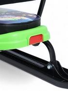 Снегокат Snowpatrol с пришельцами, со спинкой, чёрный, зелёный, СНД2/П2 Nika - Фото 16