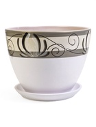 Горшок для цветов «Лотос», 8 л, d=30 см, h=23 см, с поддоном, керамика, белый - Фото 2