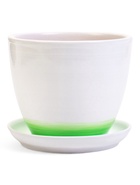 Горшок для цветов «Азия», 1 л, d=15 см, h=13 см, с поддоном, керамика, белый - Фото 3