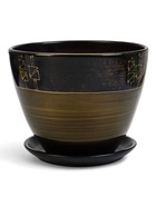 Горшок для цветов «Мираж », 8 л, d=30 см, h=23 см, с поддоном, керамика, коричневый - Фото 2