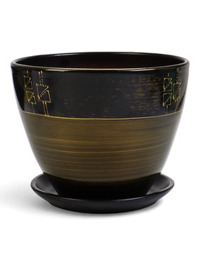 Горшок для цветов «Мираж », 8 л, d=30 см, h=23 см, с поддоном, керамика, коричневый