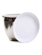 Горшок для цветов «Штрих», 1 л, d=15 см, h=13 см, с поддоном, керамика, белый - Фото 4