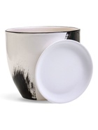 Горшок для цветов «Штрих», 2.5 л, d=19 см, h=17 см, с поддоном, керамика, белый - Фото 4