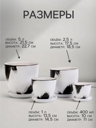 Горшок для цветов «Штрих», керамика, с поддоном, набор 4 шт.: 400 мл, 1 л, 2.5 л, 5 л - Фото 2