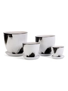 Горшок для цветов «Штрих», керамика, с поддоном, набор 4 шт.: 400 мл, 1 л, 2.5 л, 5 л - Фото 3