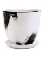 Горшок для цветов «Штрих», керамика, с поддоном, набор 4 шт.: 400 мл, 1 л, 2.5 л, 5 л - Фото 4