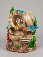 УЦЕНКА Фонтан "Дельфины" ракушки, 11х16х24 см (с подсветкой) - фото 14928167