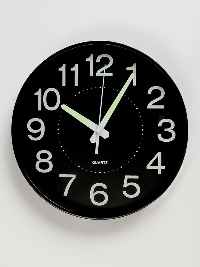 УЦЕНКА Часы настенные интерьерные «Классика», плавный ход, светящиеся, d=25 см - Фото 1