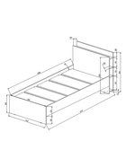 Кровать односпальная «Йорк», спальное место 900×2000 мм, цвет серый шифер/дуб делано - Фото 2