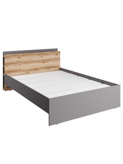 Кровать двуспальная «Йорк», спальное место 1400×2000 мм, цвет серый шифер/дуб делано