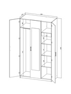 Шкаф прямой трёхстворчатый для одежды, с зеркалом, 1200×522×2200 мм, цвет дуб сонома/белый - Фото 3