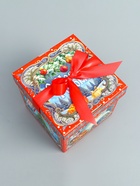 Подарочная новогодняя коробка крышка-дно с атласной лентой 17?17?17 см (комплект 2 шт) - фото 51142183